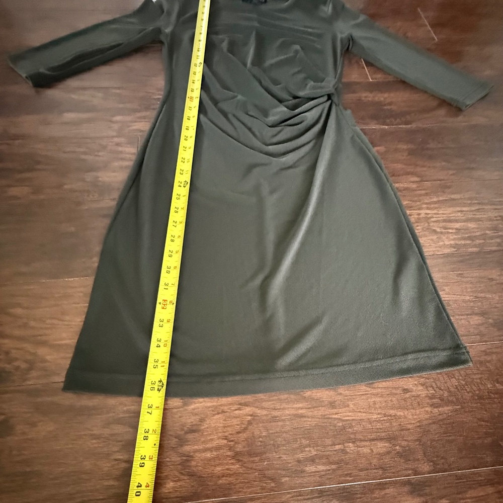 Banana Republic Dark Green 3/4 Sleeve Dress Size XS - Picture 6 of 8